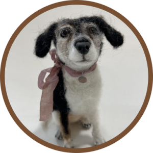 needle felted dog